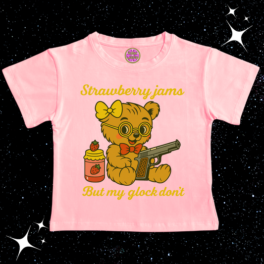 Strawberry Jams Crop Tee Pink Shirts & Tops PinkLimes Trending Streetwear