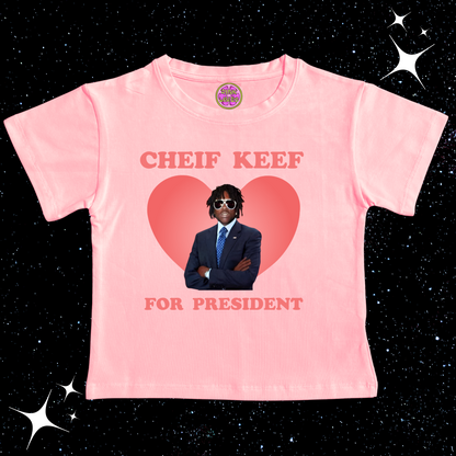 Chief Keef For President Crop Tee Pink Shirts & Tops PinkLimes Trending Streetwear