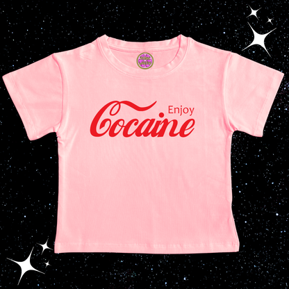Enjoy Coke Crop Tee Pink Shirts & Tops PinkLimes Trending Streetwear