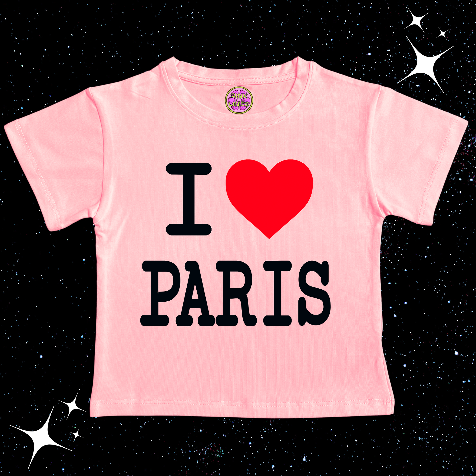 I Love Paris Crop Tee Pink Shirts & Tops PinkLimes Trending Streetwear