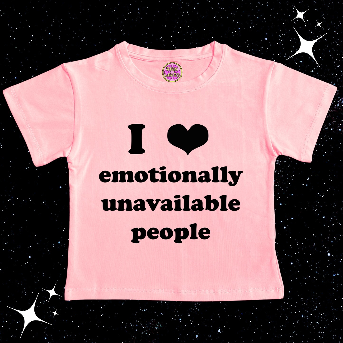 I Love Emotionally Unavailable People Crop Tee Pink Shirts & Tops PinkLimes Trending Streetwear