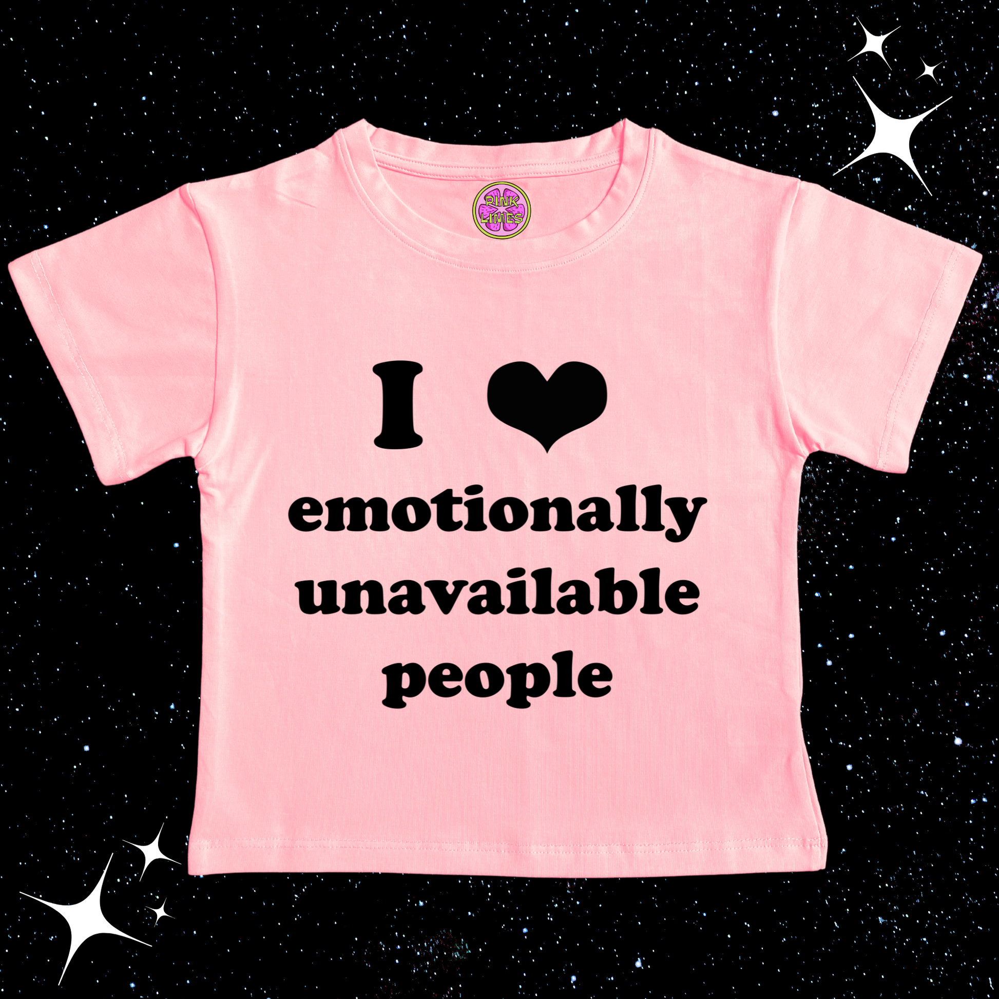 I Love Emotionally Unavailable People Crop Tee Pink Shirts & Tops PinkLimes Trending Streetwear