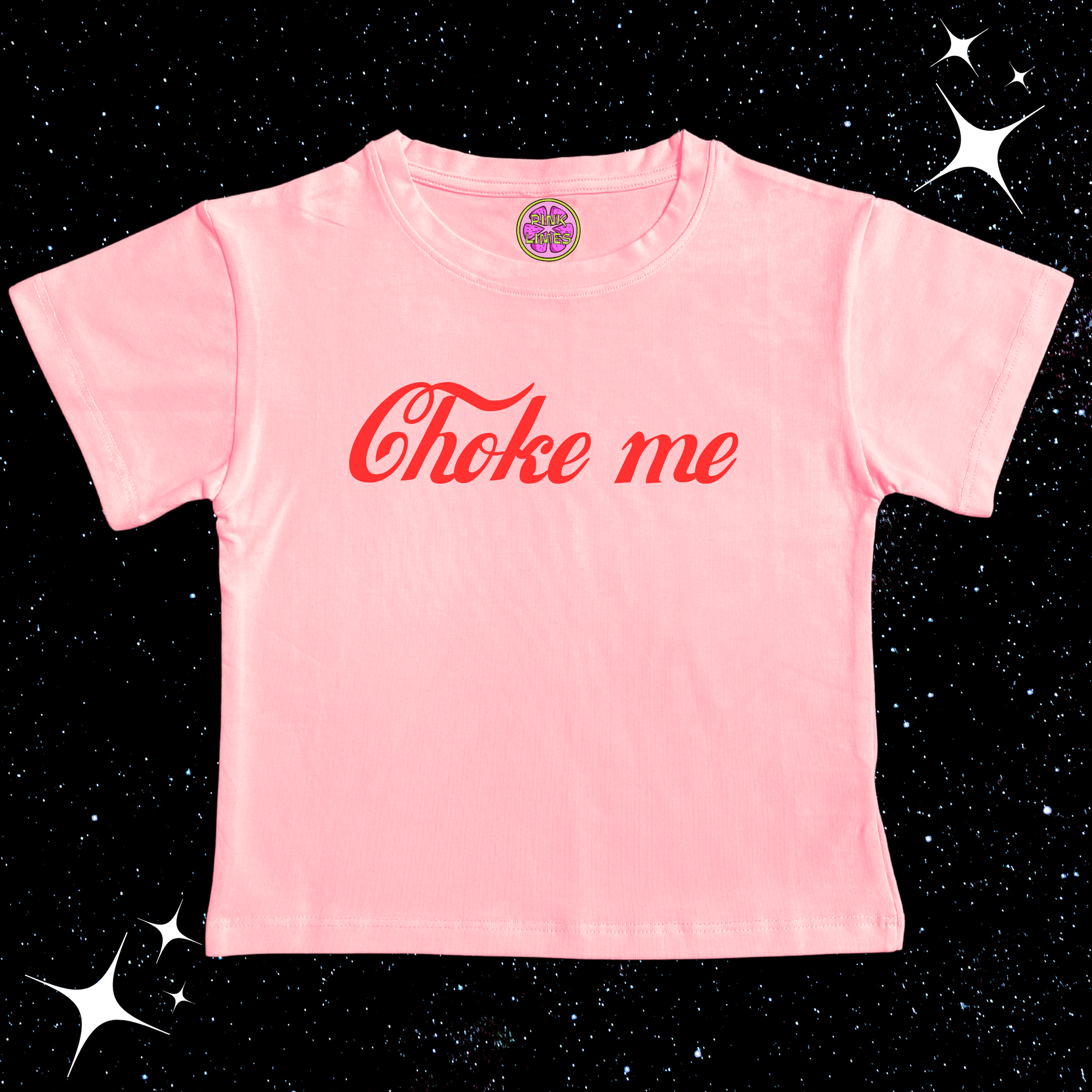 Choke Me Crop Tee Pink Shirts & Tops PinkLimes Trending Streetwear