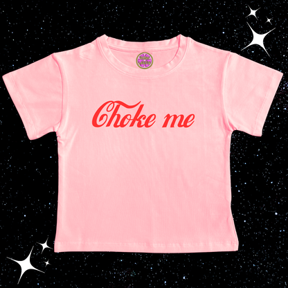 Choke Me Crop Tee Pink Shirts & Tops PinkLimes Trending Streetwear