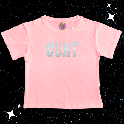 C*nt Crop Tee Pink Shirts & Tops PinkLimes Trending Streetwear