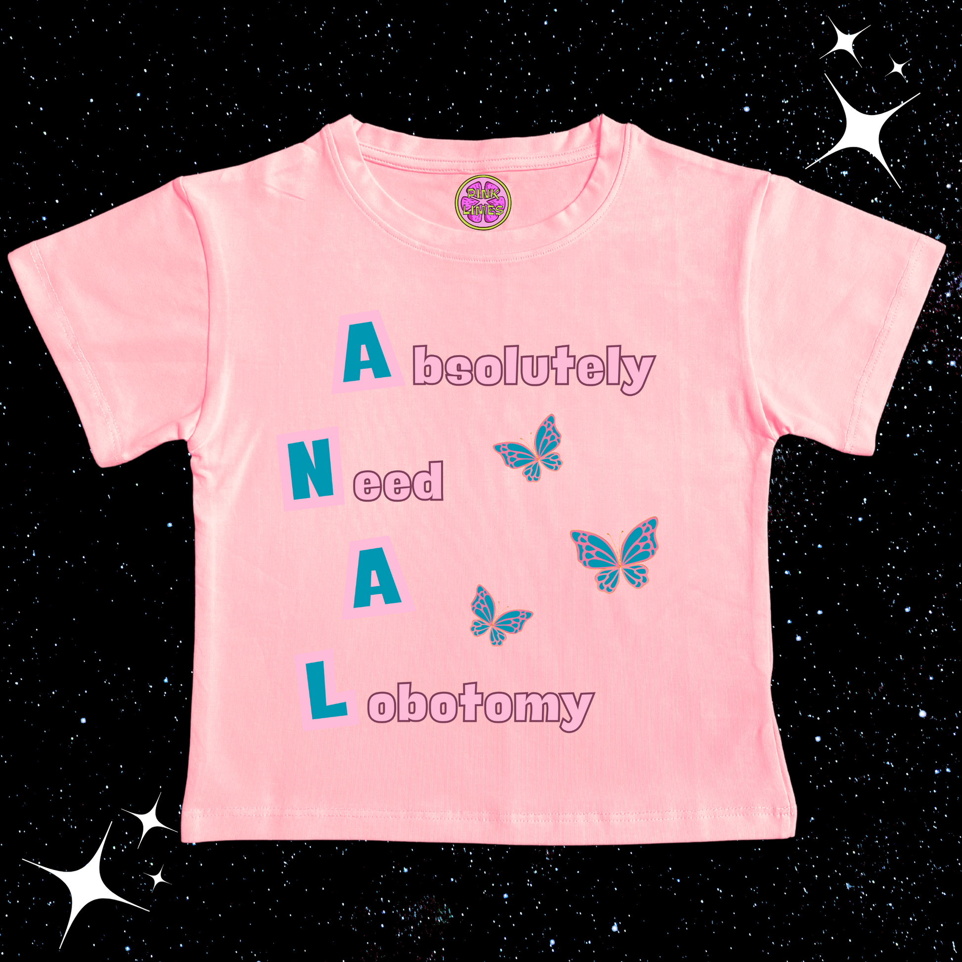 Absolutely Need A Lobotomy Crop Tee Pink Shirts & Tops PinkLimes Trending Streetwear