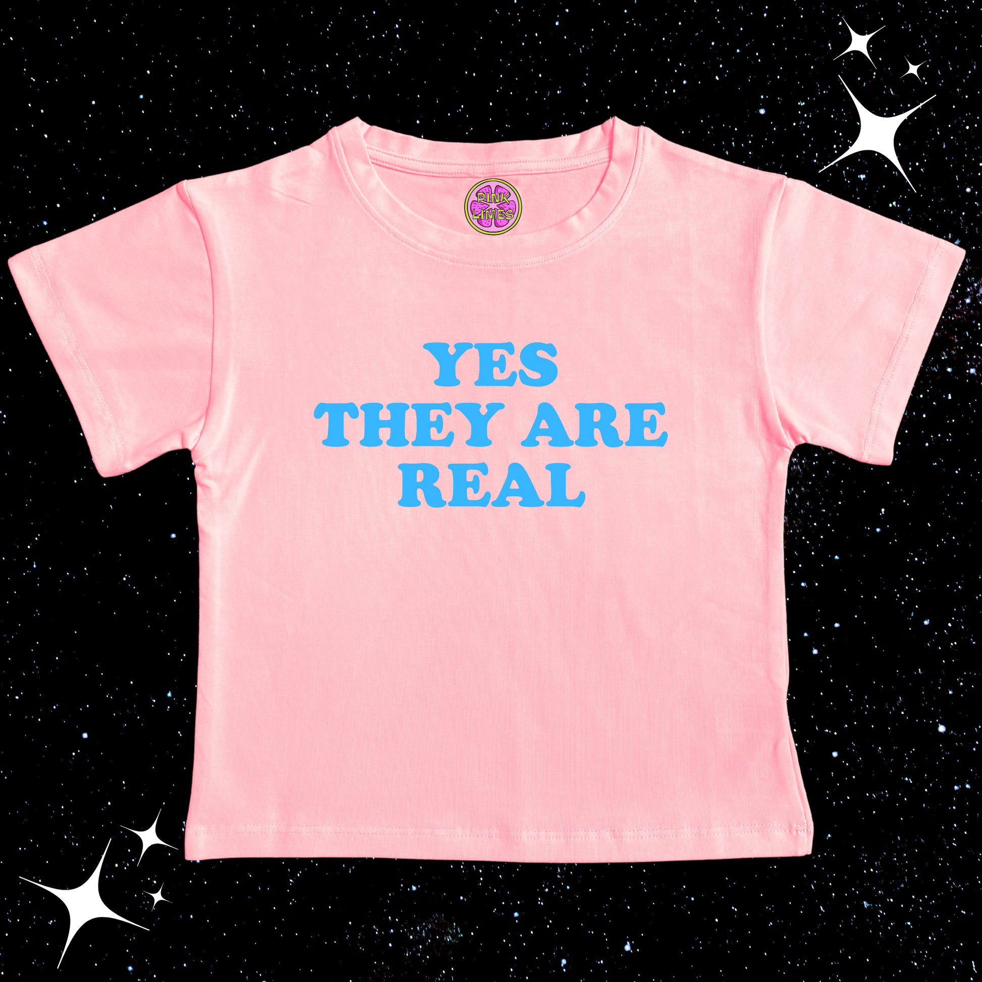 Yes They Are Real Crop Tee Pink Shirts & Tops PinkLimes Trending Streetwear