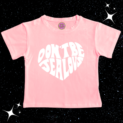 Don't Be Jealous Crop Tee Pink Shirts & Tops PinkLimes Trending Streetwear