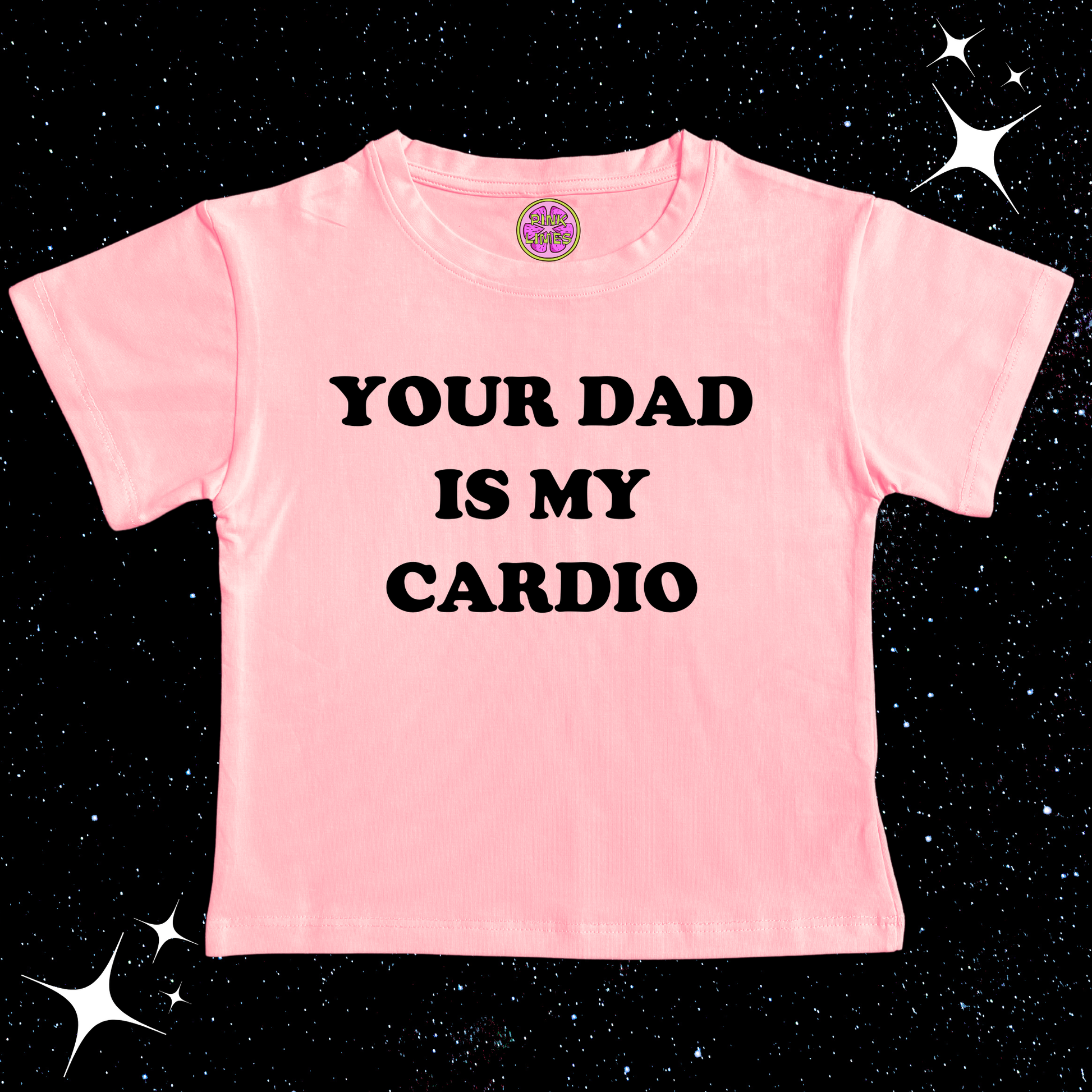 Your Dad Is My Cardio Crop Tee Pink Shirts & Tops PinkLimes Trending Streetwear