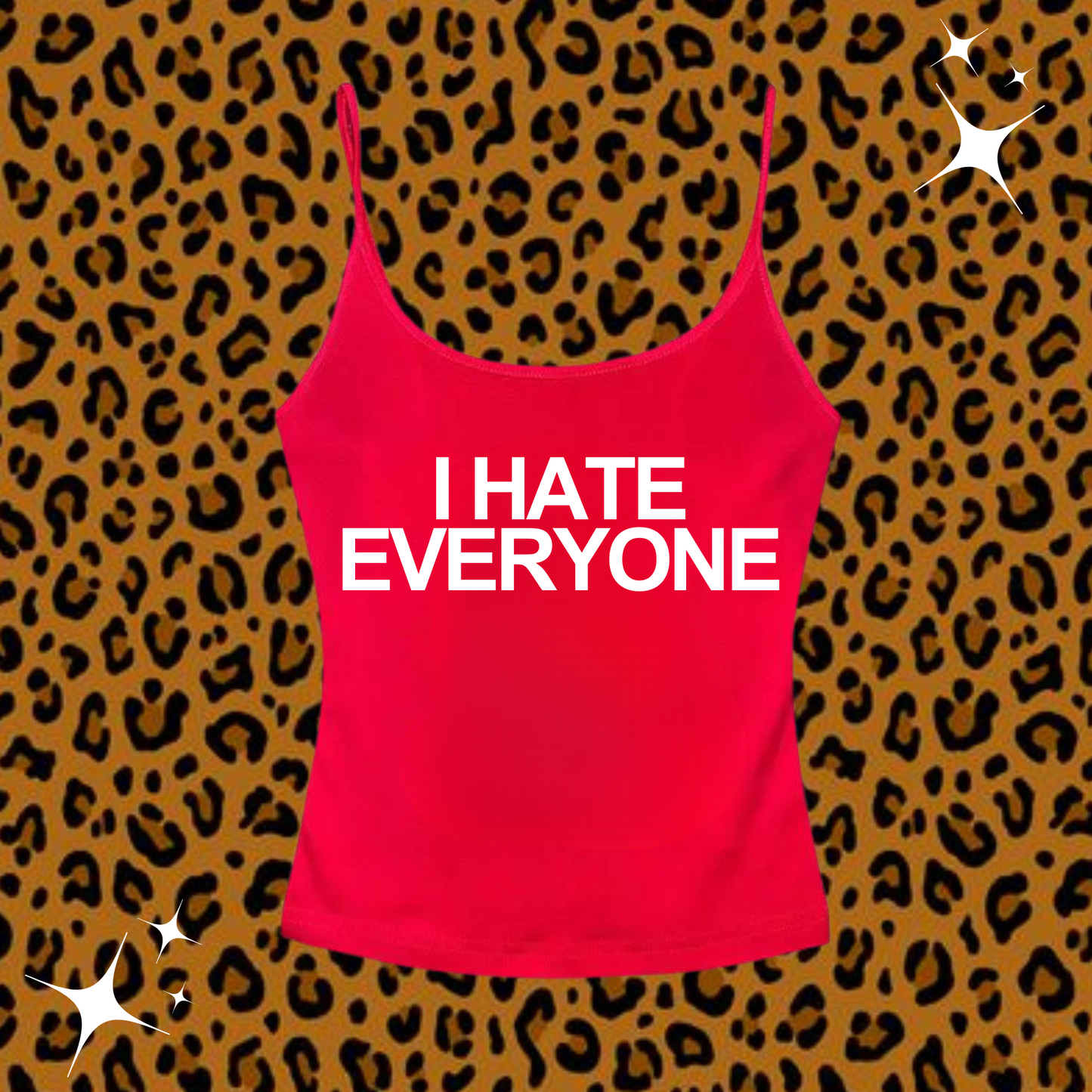 I Hate Everyone Camisole Top Red Shirts & Tops PinkLimes Trending Streetwear