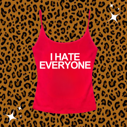I Hate Everyone Camisole Top Red Shirts & Tops PinkLimes Trending Streetwear