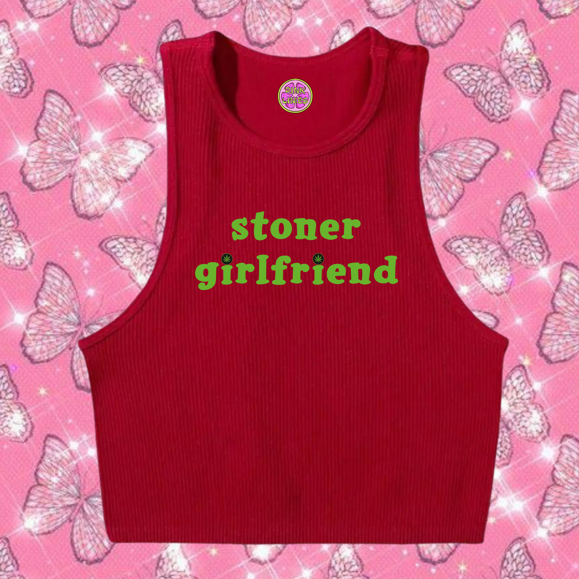 Stoner Girlfriend Tank Top Shirts & Tops PinkLimes Trending Streetwear