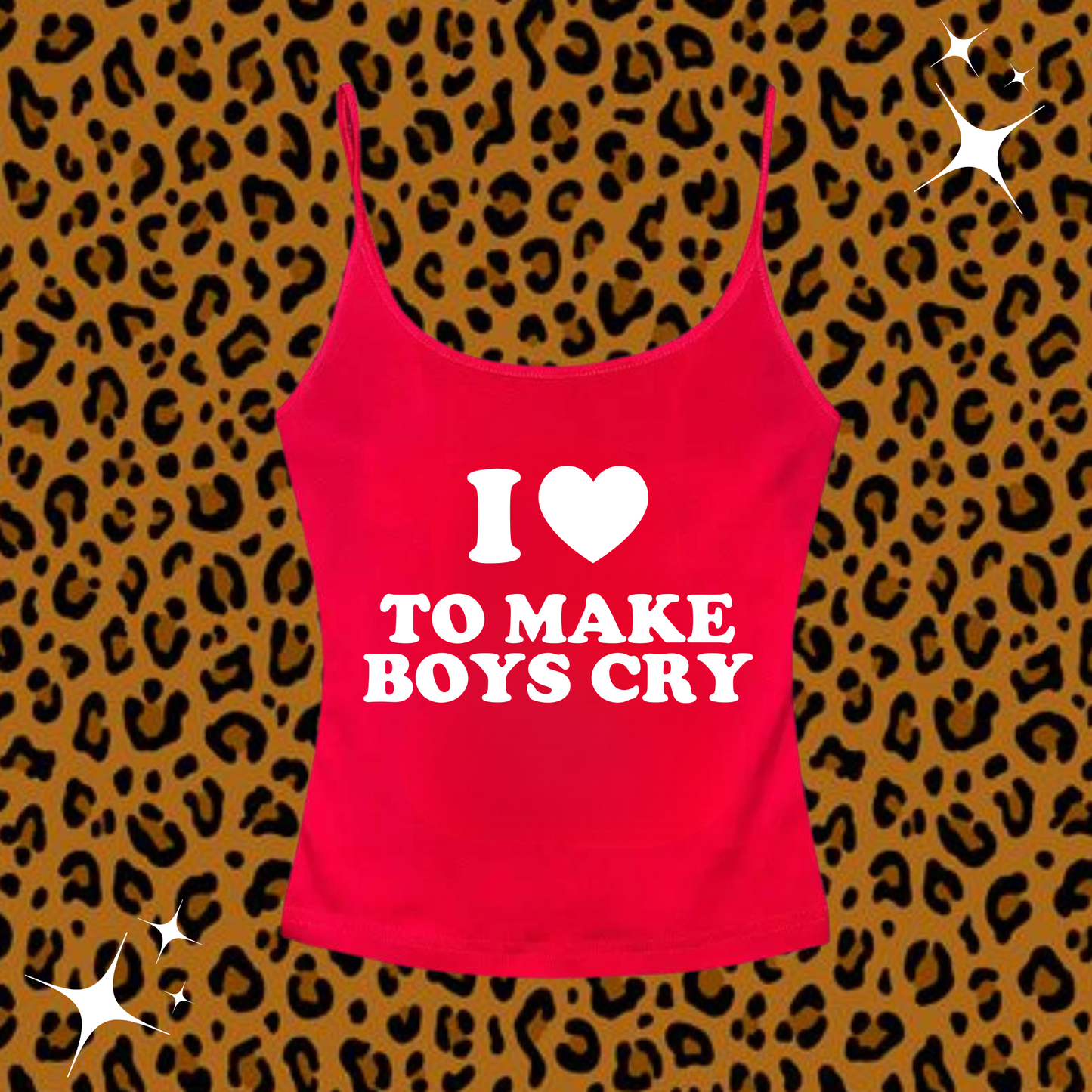 I Love To Make Boys Cry Camisole Top Red Shirts & Tops PinkLimes Trending Streetwear