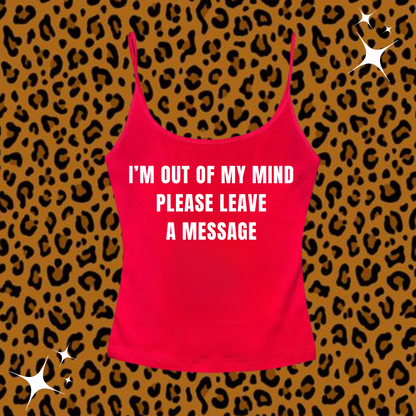 I'm Out Of My Mind Camisole Top Red Shirts & Tops PinkLimes Trending Streetwear