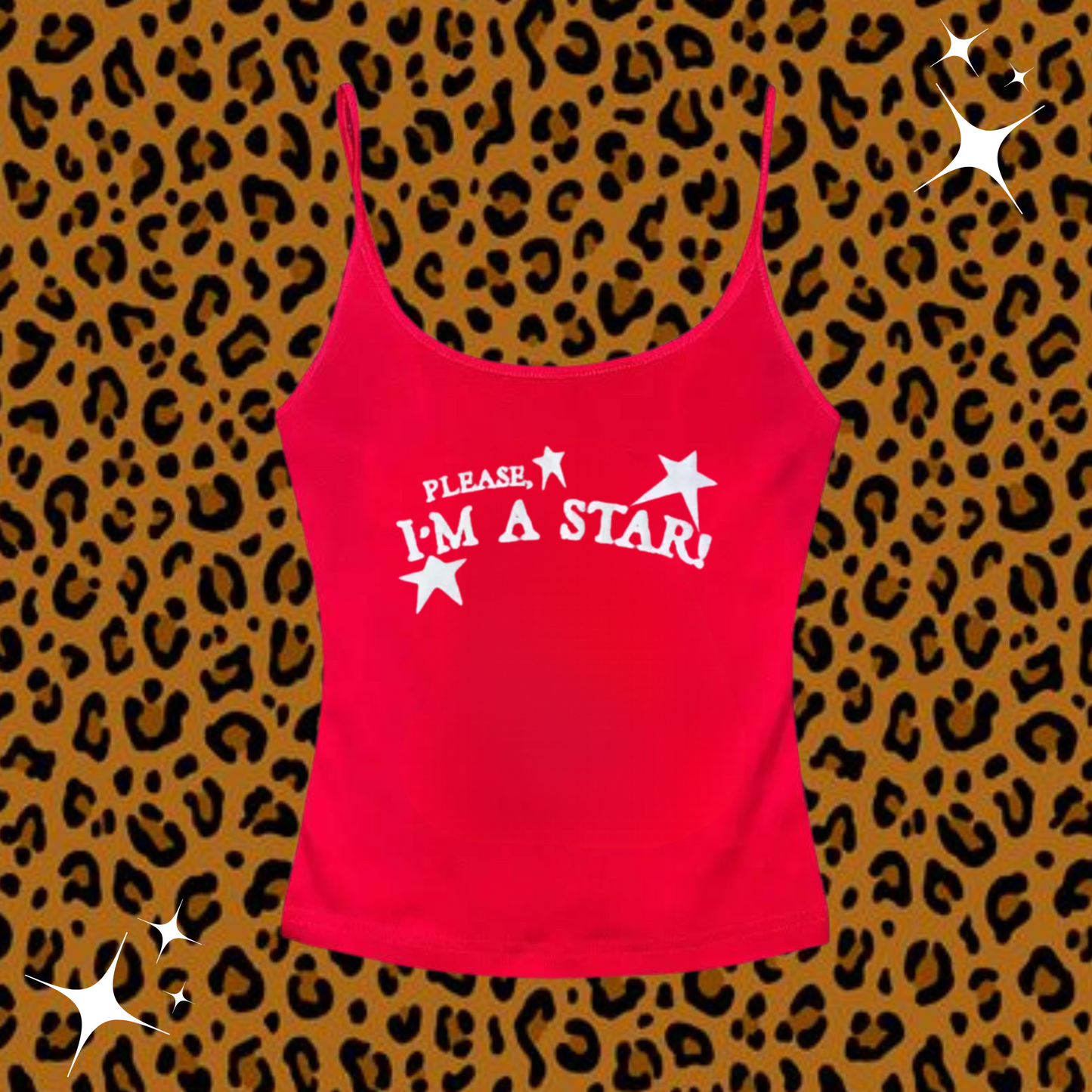 Please I'm A Star Camisole Top Red Shirts & Tops PinkLimes Trending Streetwear