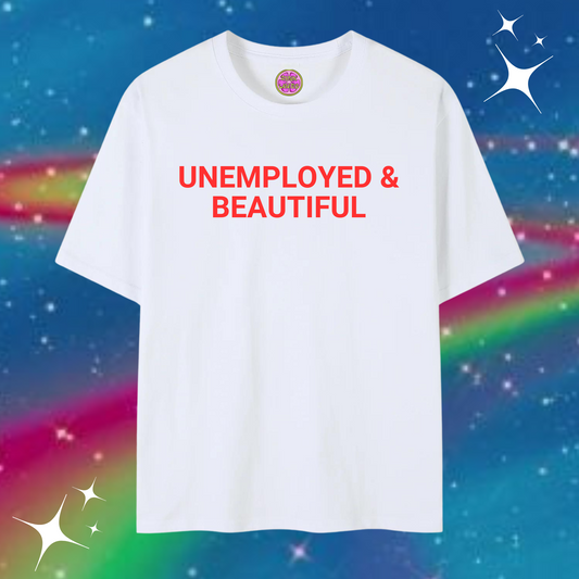 Unemployed & Beautiful Baggy Tee Shirts & Tops PinkLimes Trending Streetwear