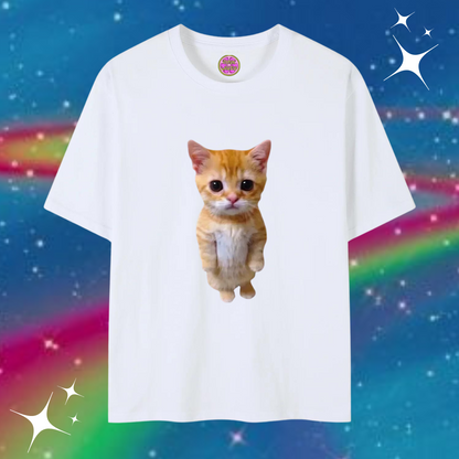 Cute Cat Baggy Tee White Shirts & Tops PinkLimes Trending Streetwear