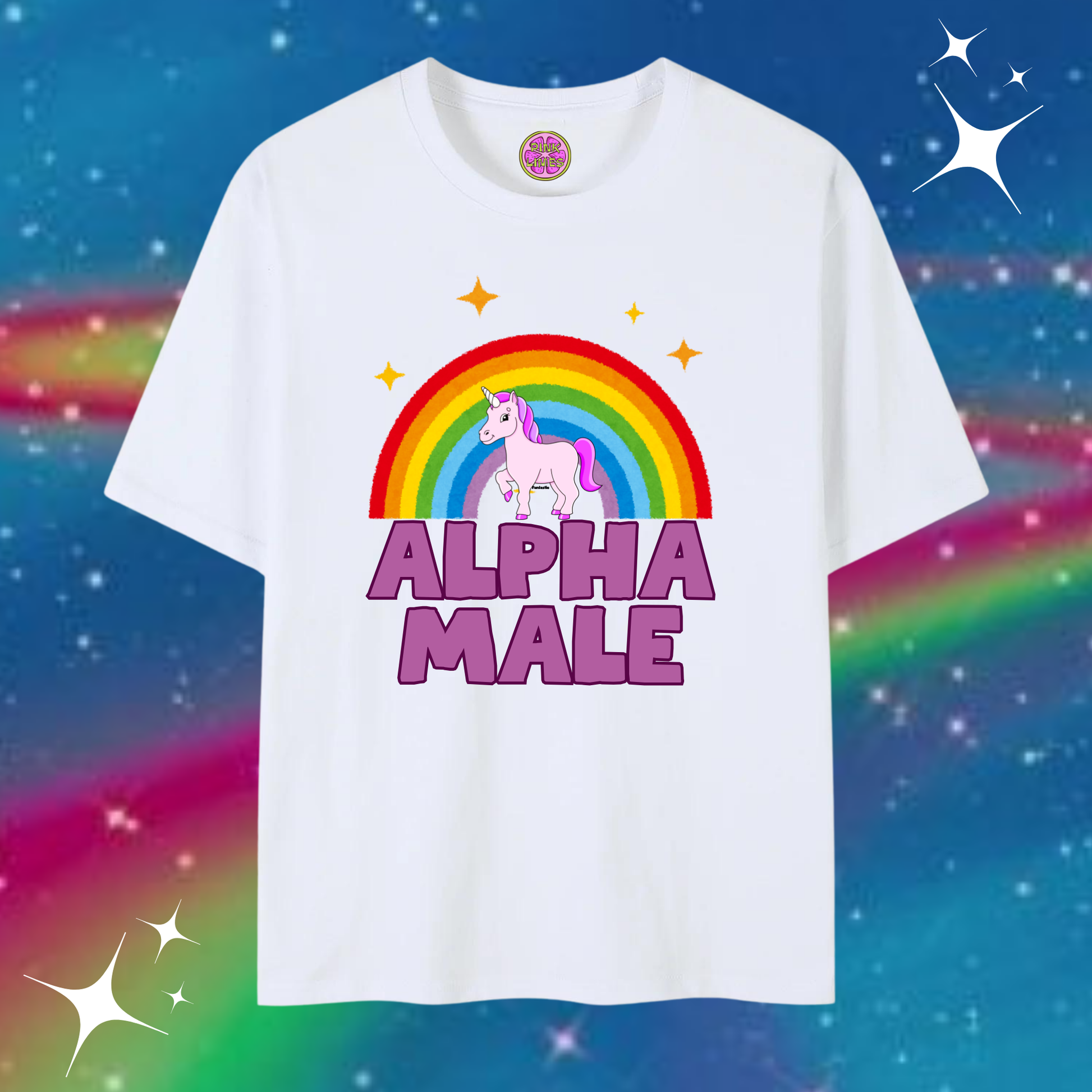 Alpha Male Baggy Tee White Shirts & Tops PinkLimes Trending Streetwear