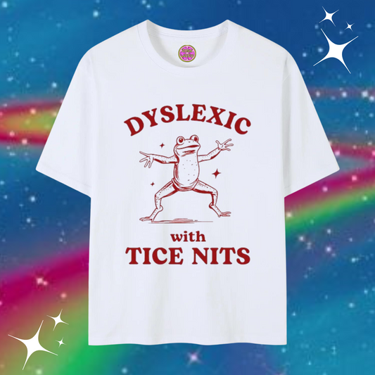 Dyslexic With Tice Nits Baggy Tee White Shirts & Tops PinkLimes Trending Streetwear