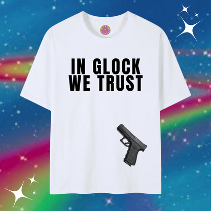 In Glock We Trust Baggy Tee White Shirts & Tops PinkLimes Trending Streetwear