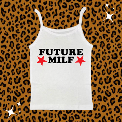 Future Milf Camisole Top White Shirts & Tops PinkLimes Trending Streetwear