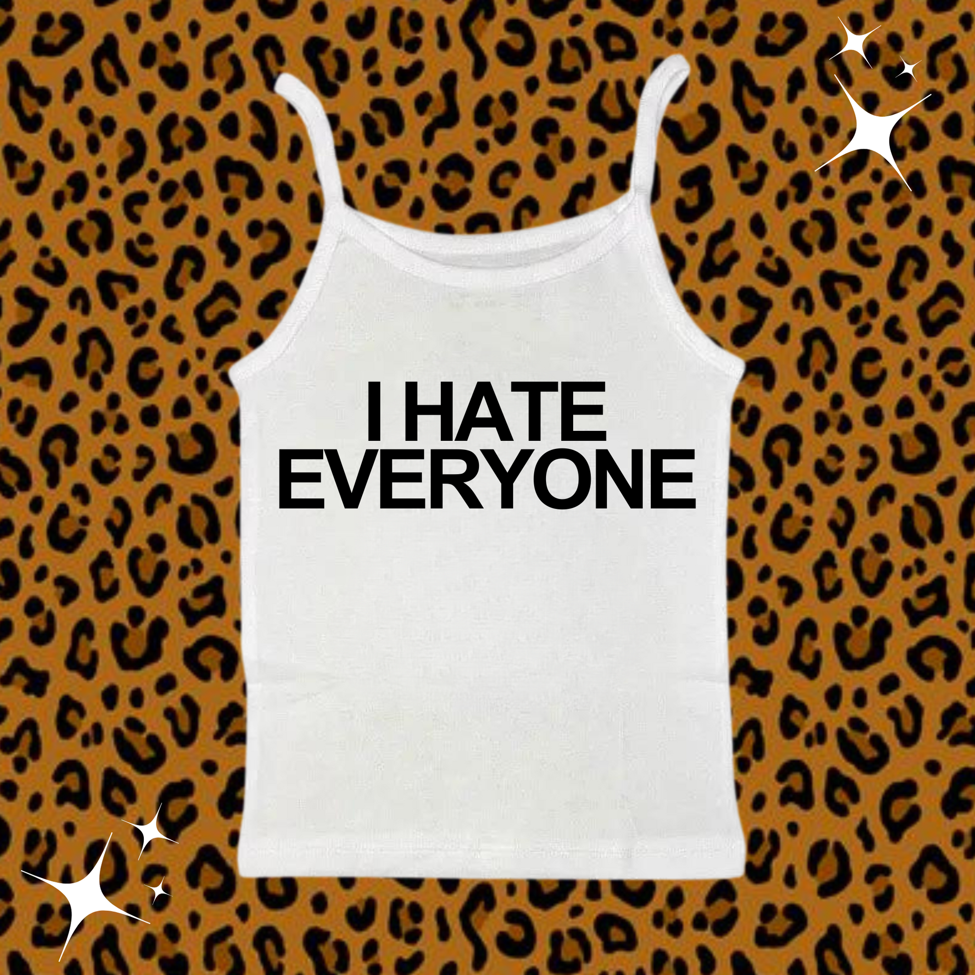 I Hate Everyone Camisole Top White Shirts & Tops PinkLimes Trending Streetwear