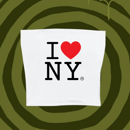 I Love NY Tube Top White Shirts & Tops PinkLimes Trending Streetwear