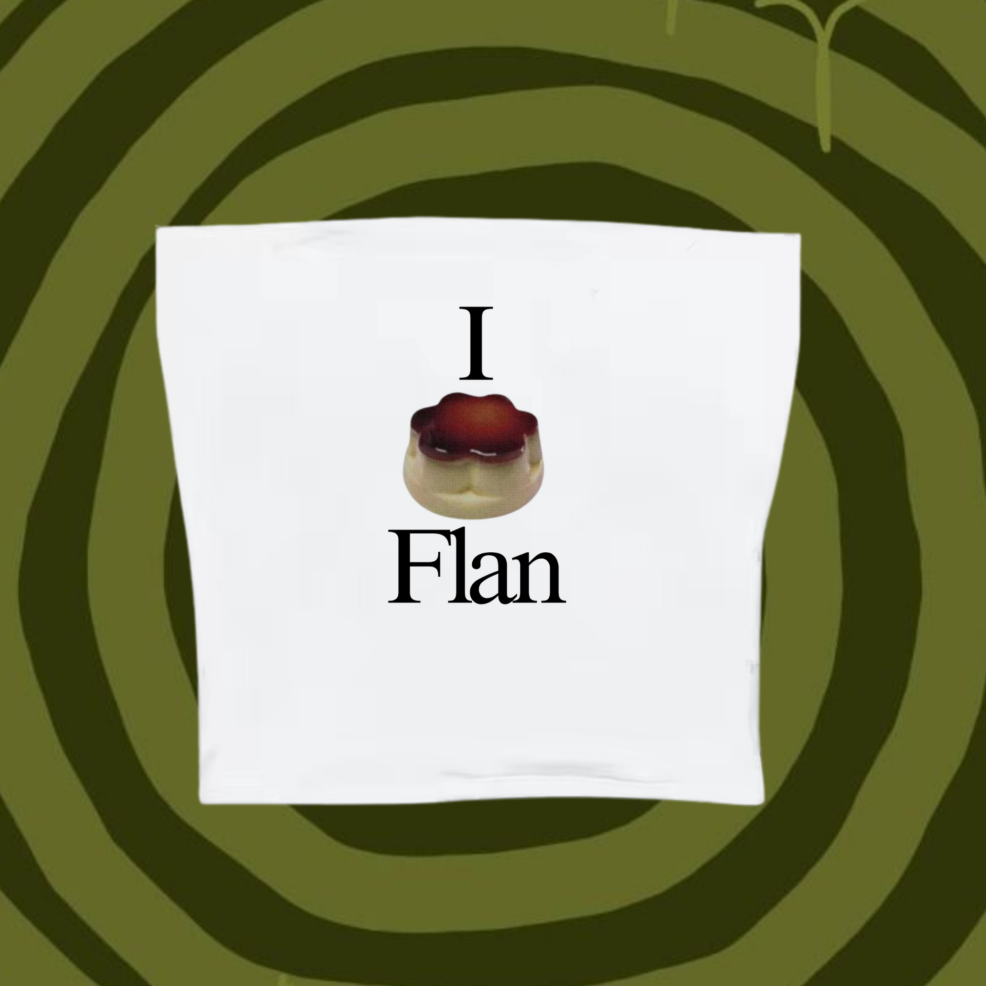I Love Flan Tube Top White Shirts & Tops PinkLimes Trending Streetwear