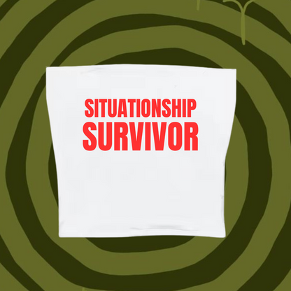 Situationship Survivor Tube Top White Shirts & Tops PinkLimes Trending Streetwear
