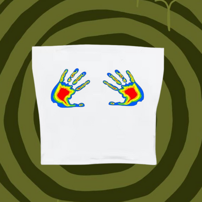 Thermal Hands Tube Top White Shirts & Tops PinkLimes Trending Streetwear
