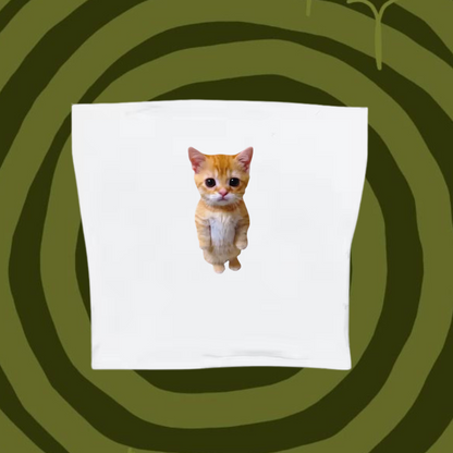 Cute Cat Tube Top White Shirts & Tops PinkLimes Trending Streetwear