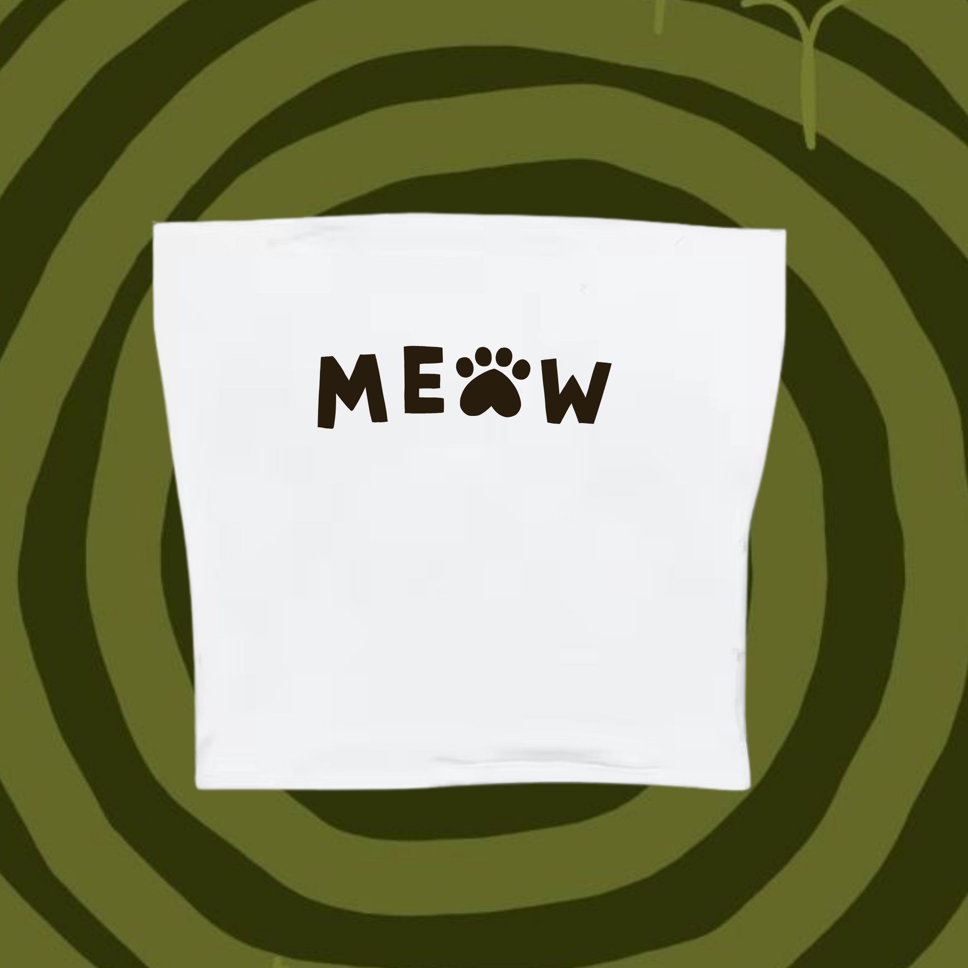 Meow Tube Top White Shirts & Tops PinkLimes Trending Streetwear