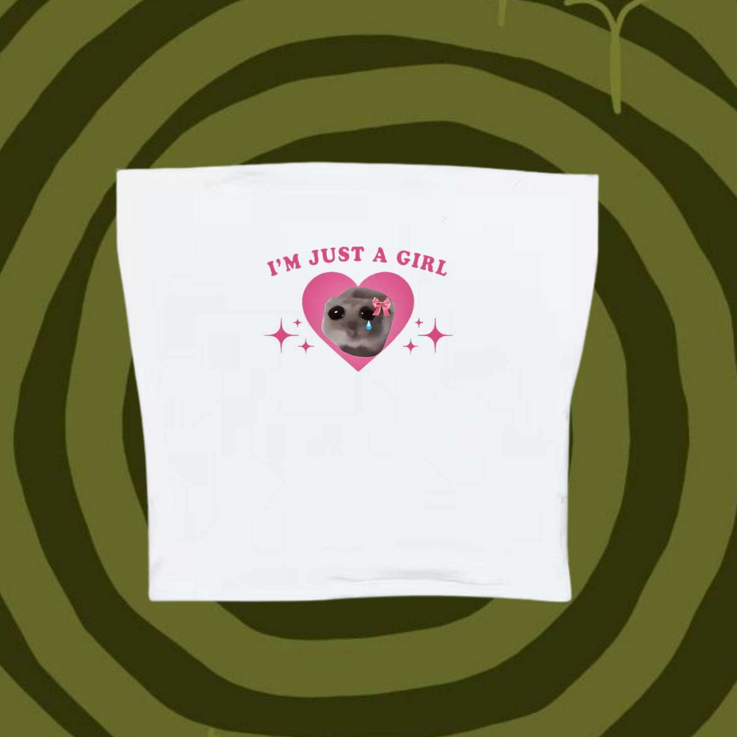 I'm Just A Girl Tube Top White Shirts & Tops PinkLimes Trending Streetwear