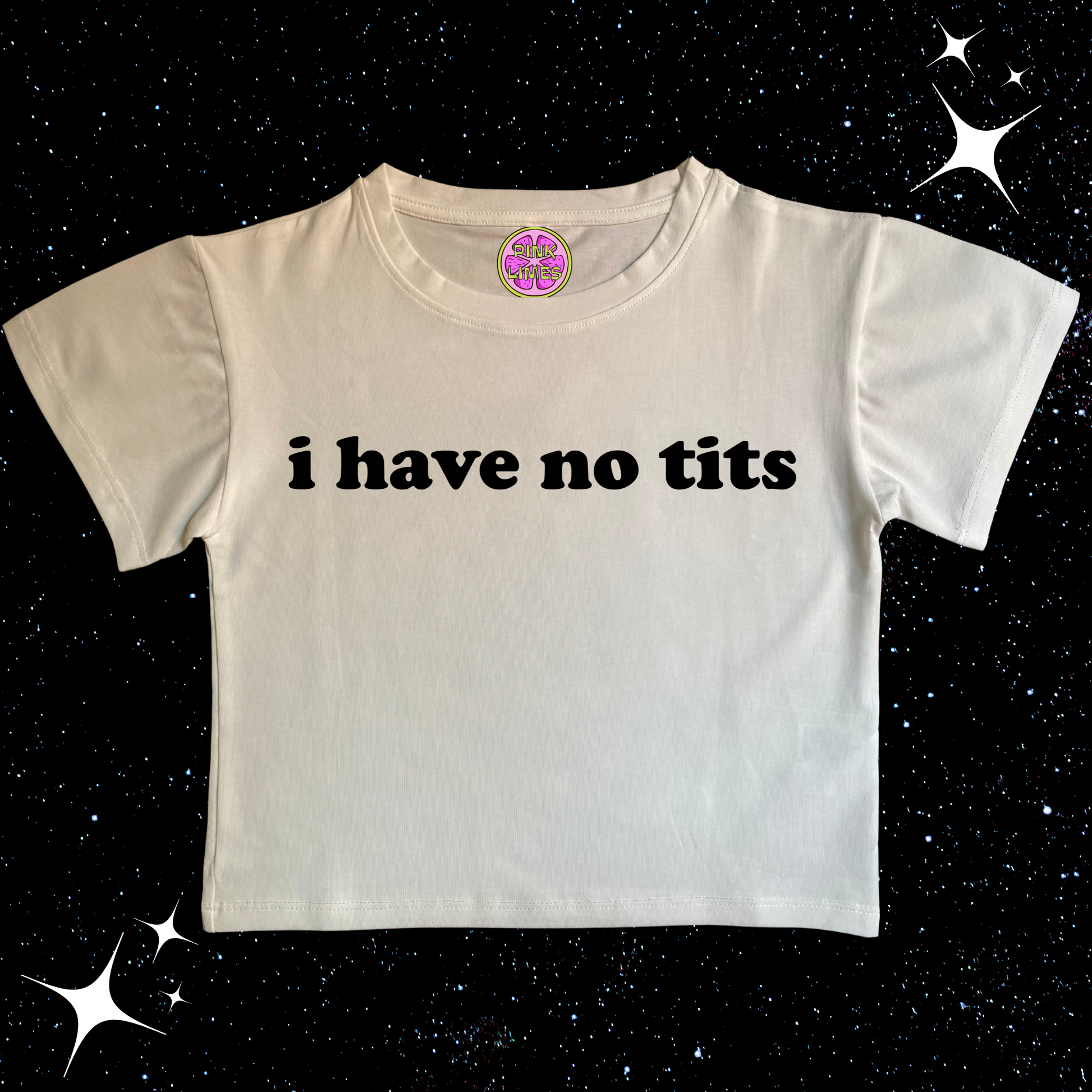 I Have No T*ts Crop Tee White Shirts & Tops PinkLimes Trending Streetwear