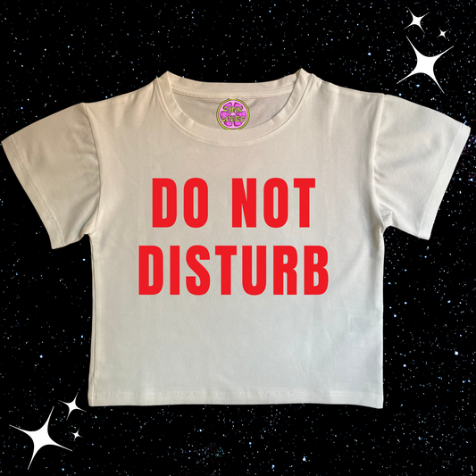 Do Not Disturb Slogan Crop T-shirt Shirts & Tops PinkLimes Trending Streetwear