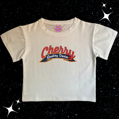 Cherry Crop Tee White Shirts & Tops PinkLimes Trending Streetwear