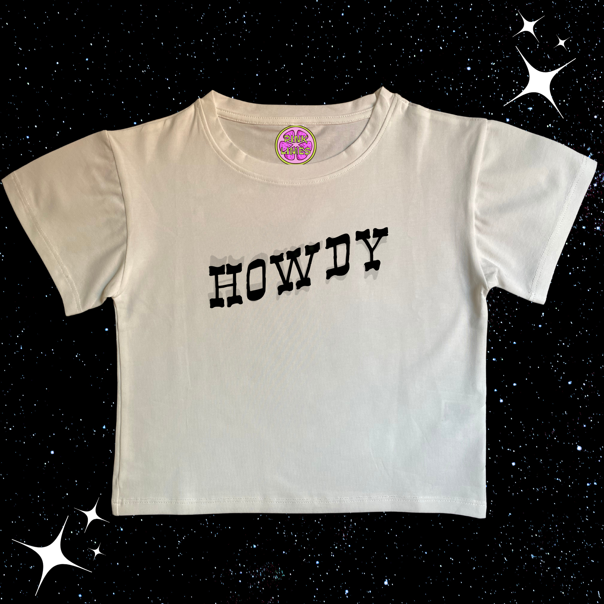 Howdy White Crop Tee Shirts & Tops PinkLimes Trending Streetwear