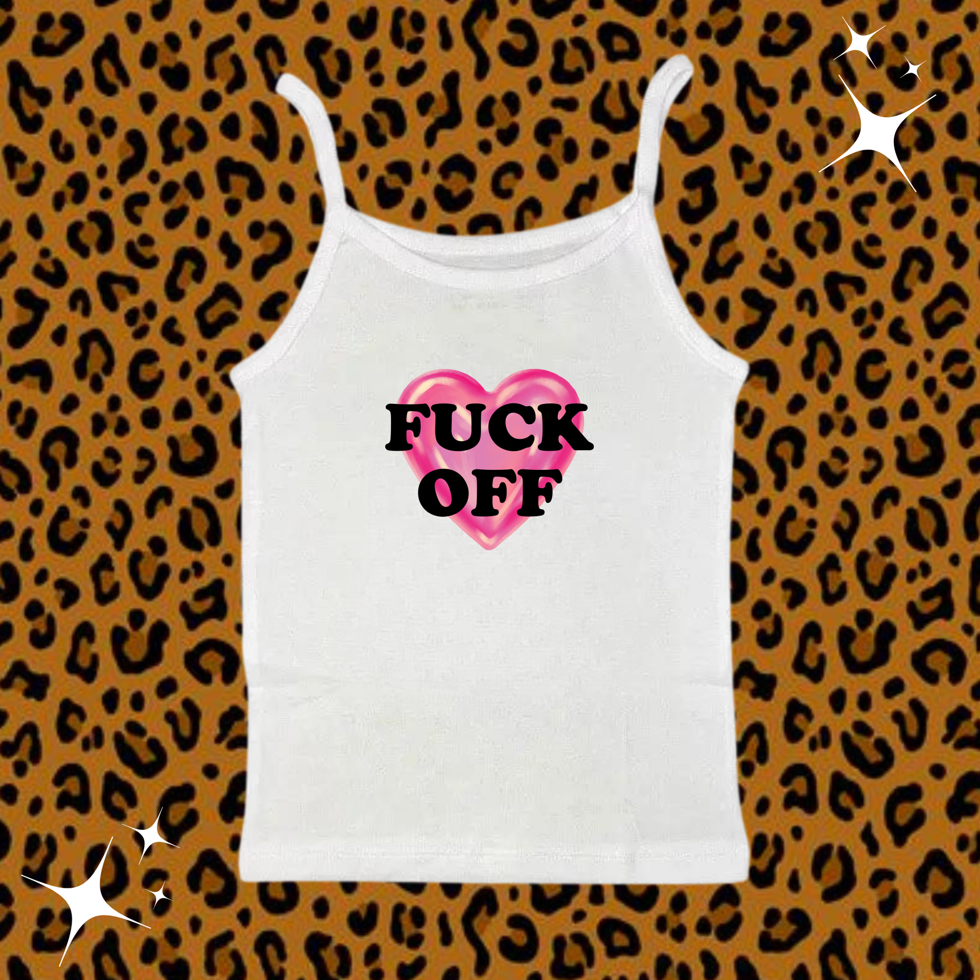 F*CK OFF Camisole Top White Shirts & Tops PinkLimes Trending Streetwear
