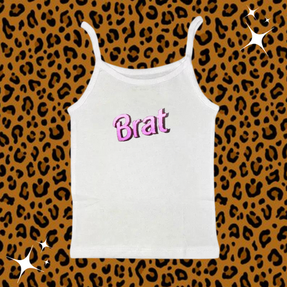 Brat Camisole Top White Shirts & Tops PinkLimes Trending Streetwear