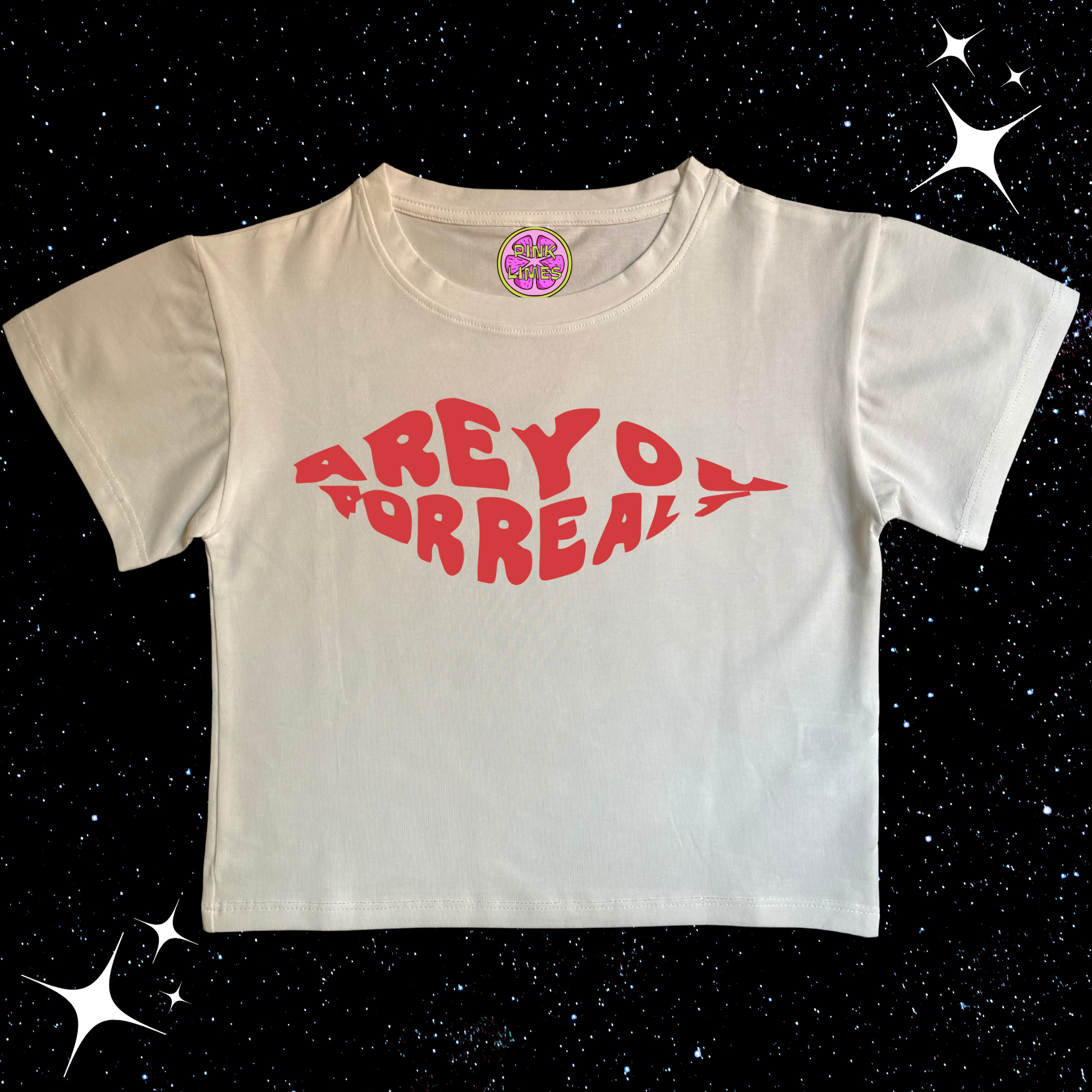 Are You For Real Crop Tee Shirts & Tops PinkLimes Trending Streetwear