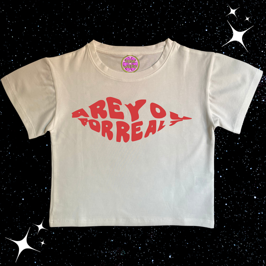 Are You For Real Crop Tee Shirts & Tops PinkLimes Trending Streetwear