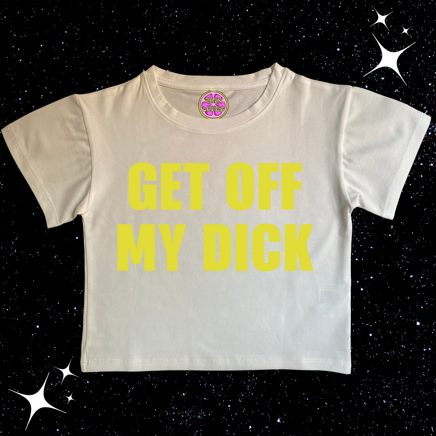 Get Off My D*ck Crop Tee White Shirts & Tops PinkLimes Trending Streetwear