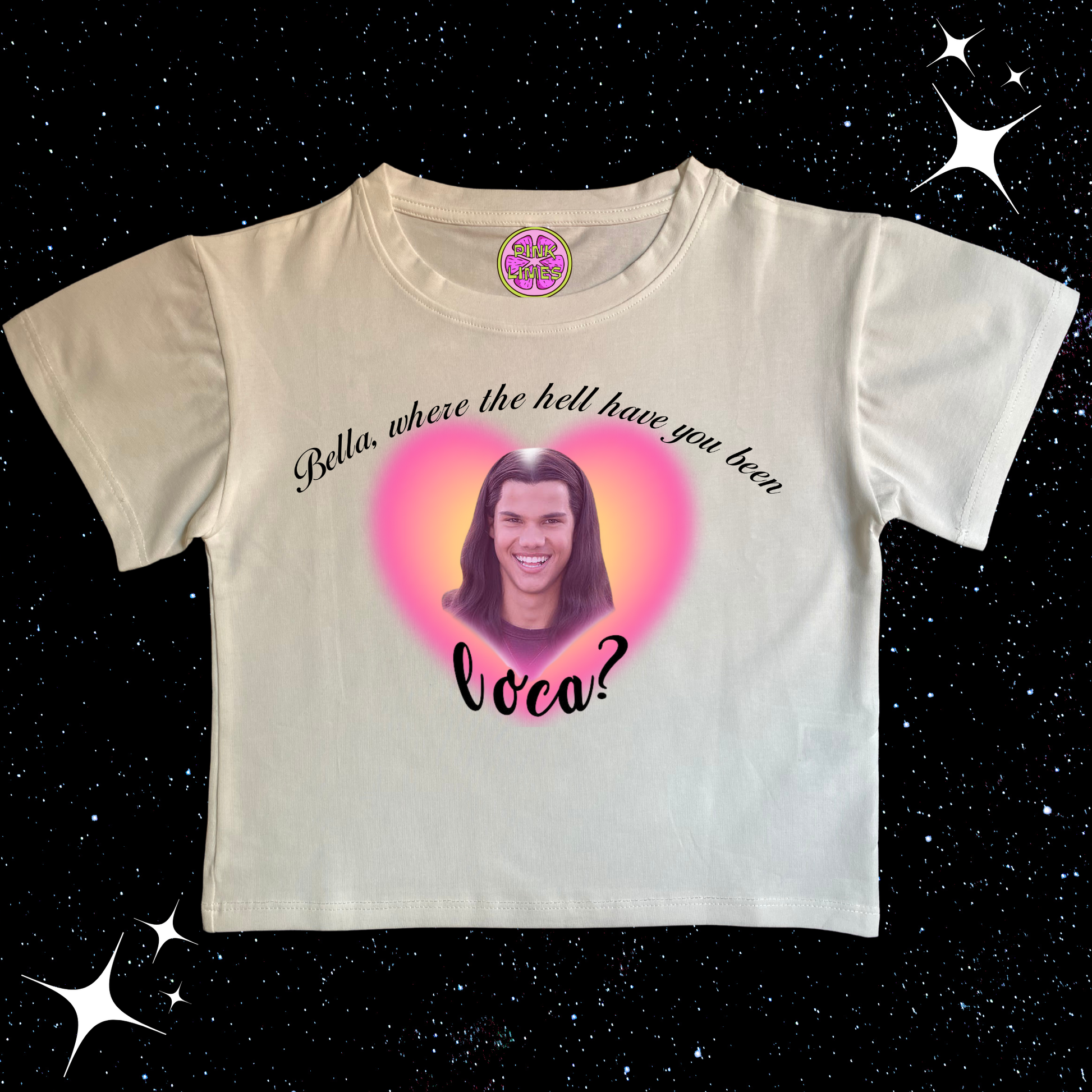 Bella, Where the hell have you been, LOCA? Baby Tee Crop White Shirts & Tops PinkLimes Trending Streetwear
