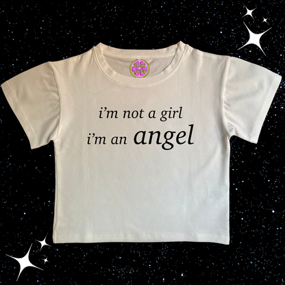 I'm An Angel Crop Tee Shirts & Tops PinkLimes Trending Streetwear