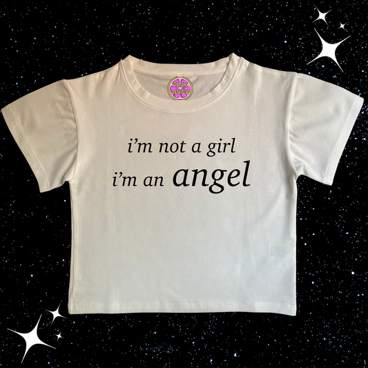 I'm An Angel Crop Tee Shirts & Tops PinkLimes Trending Streetwear