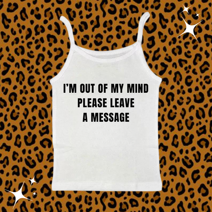 I'm Out Of My Mind Camisole Top White Shirts & Tops PinkLimes Trending Streetwear