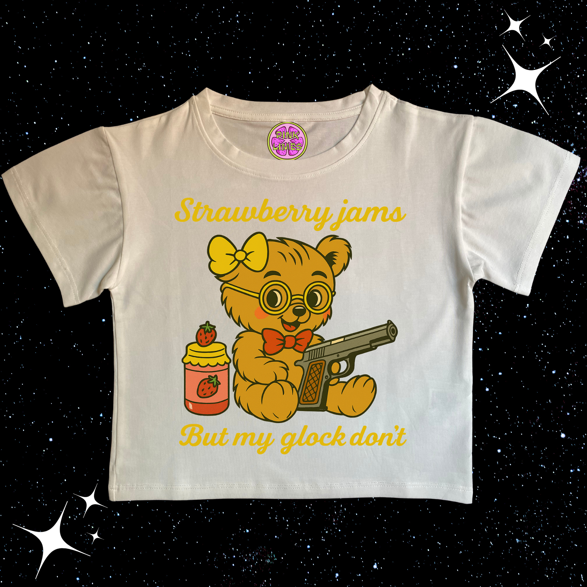 Strawberry Jams Crop Tee White Shirts & Tops PinkLimes Trending Streetwear