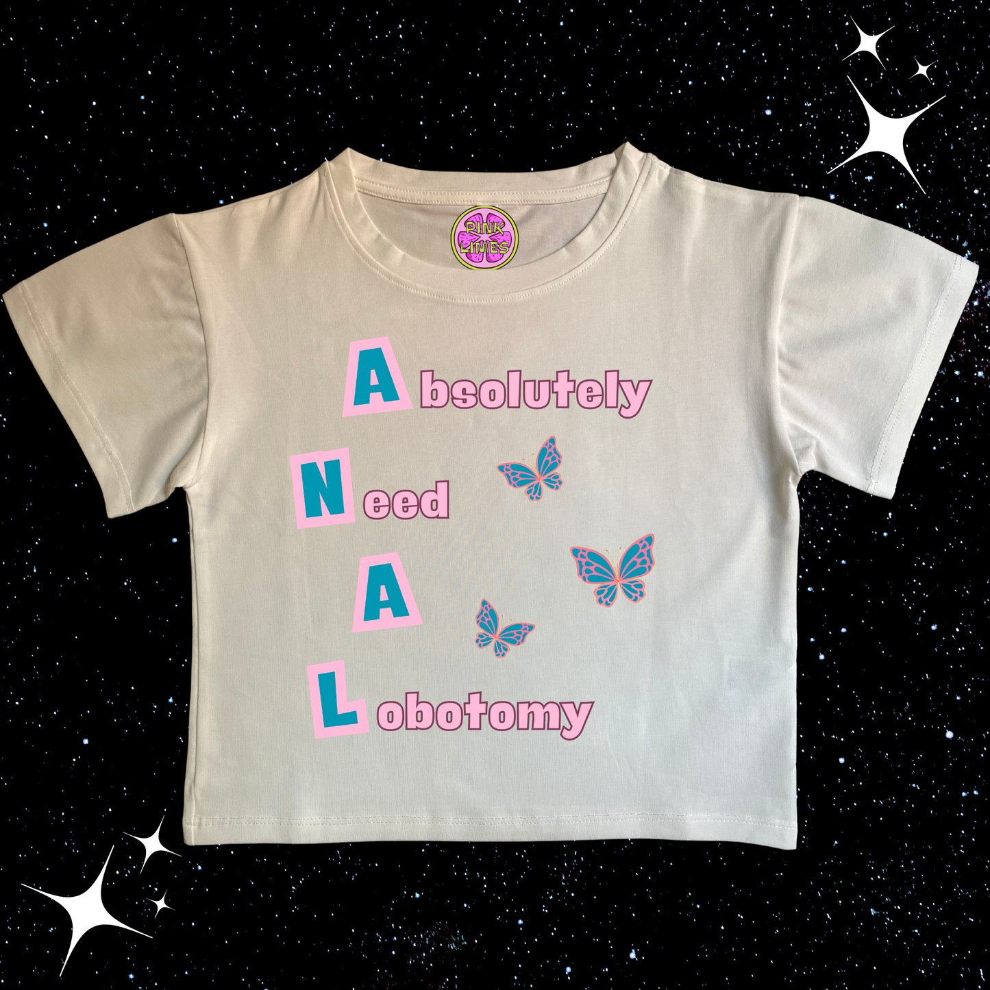 Absolutely Need A Lobotomy Crop Tee White Shirts & Tops PinkLimes Trending Streetwear