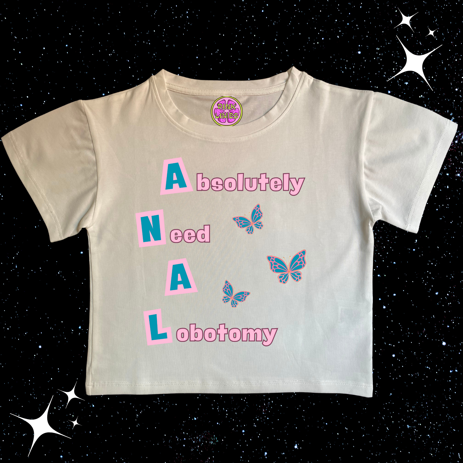 Absolutely Need A Lobotomy Crop Tee White Shirts & Tops PinkLimes Trending Streetwear