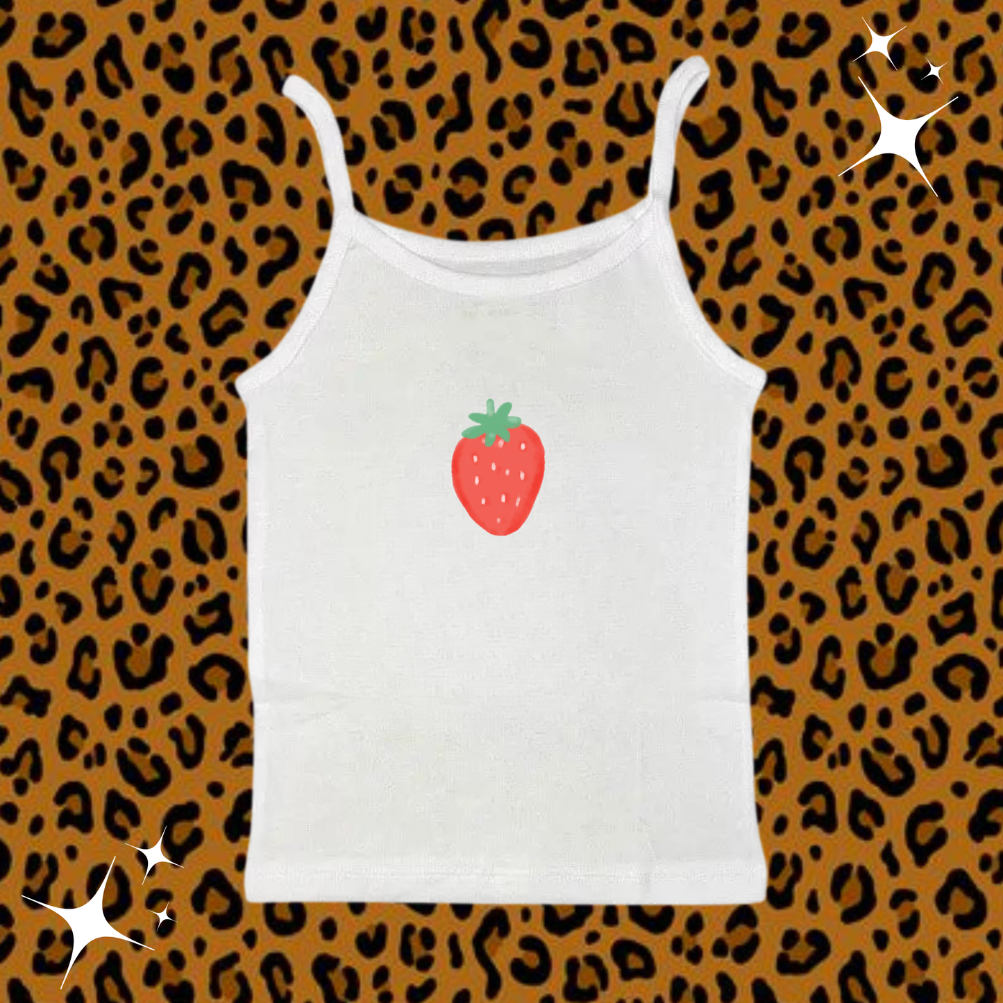 Strawberry Camisole Top White Shirts & Tops PinkLimes Trending Streetwear